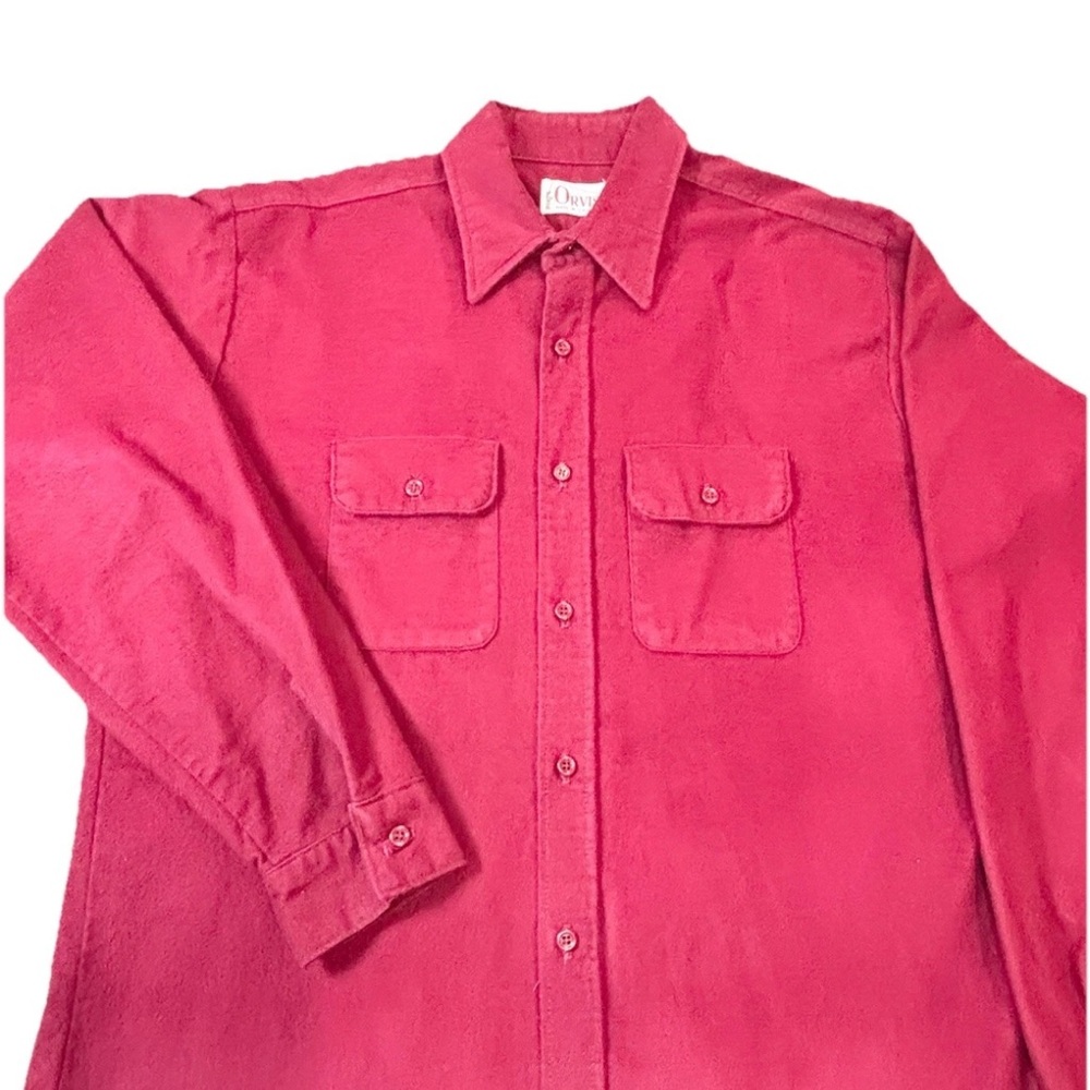 Vintage 80s 90s Orvis Chamois Flannel Shirt Men’s Xl Maroon Burgundy Heavyweight